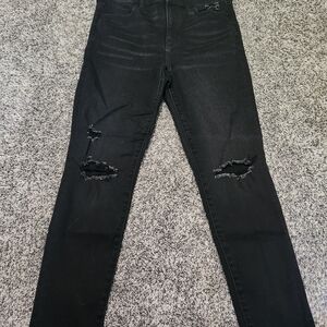 Black Distressed Skinny Jeans